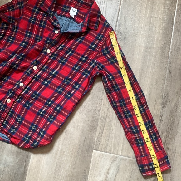 Preowned Gap Kids Long Sleeve Plaid Button Down Shirt. - Picture 10 of 10